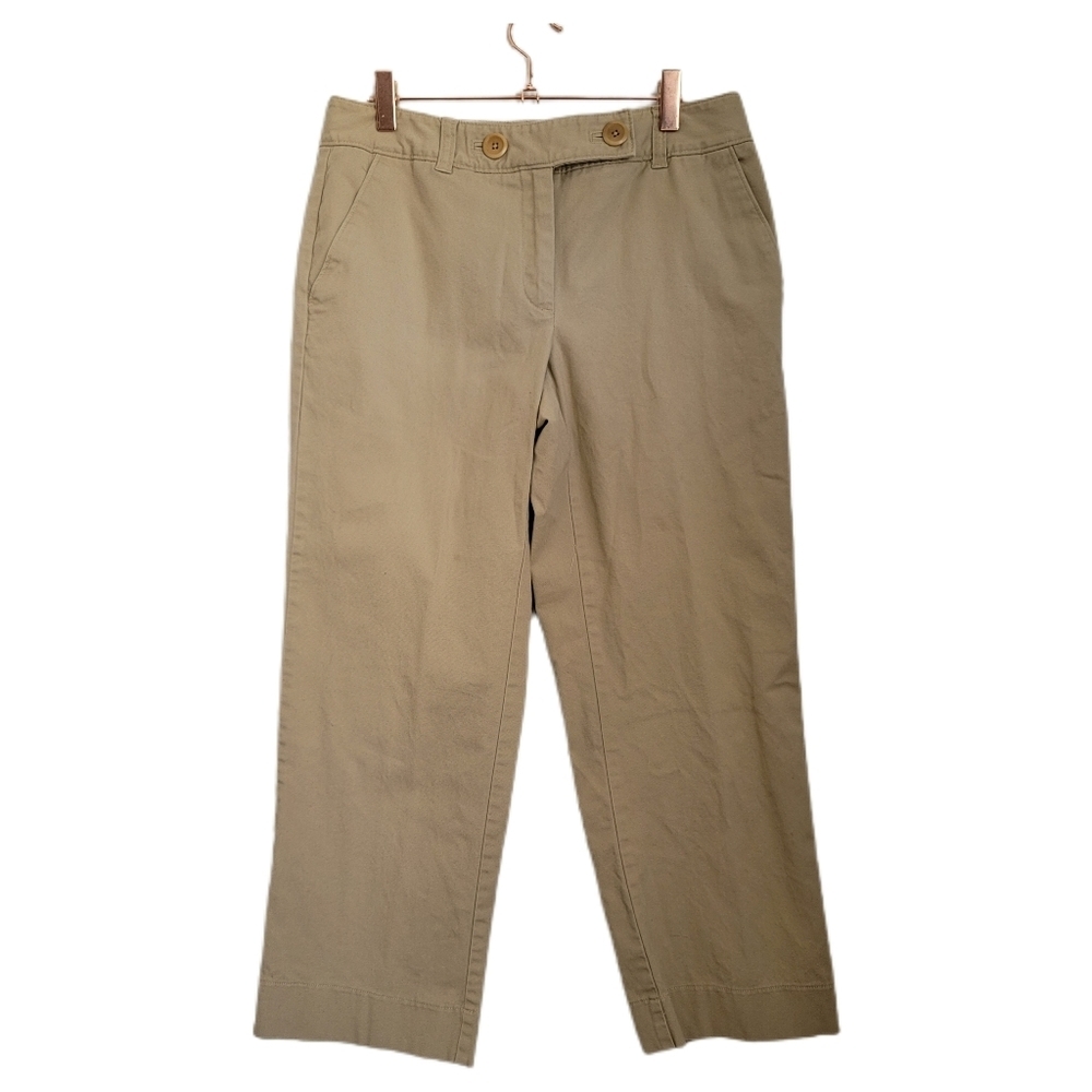 Talbots Pants Womens Size 4 Tan Stretch Crop Chino